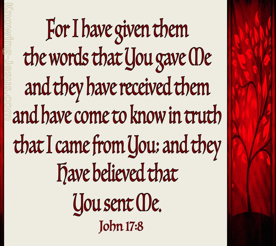 John 17:8 They Have Received Your Words (red)